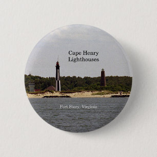 Macaron Rond 5 Cm Bouton Phare de Cape Henry