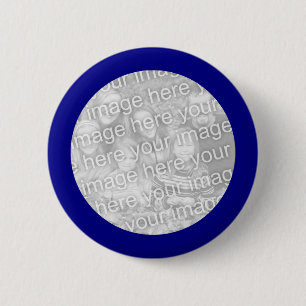 Macaron Rond 5 Cm Bouton photo arrondi encadré bleu