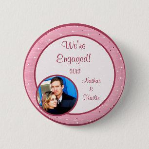 Macaron Rond 5 Cm Bouton photo Coeurs et amour
