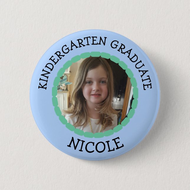 Macaron Rond 5 Cm Bouton photo personnalisé de la maternelle (Devant)