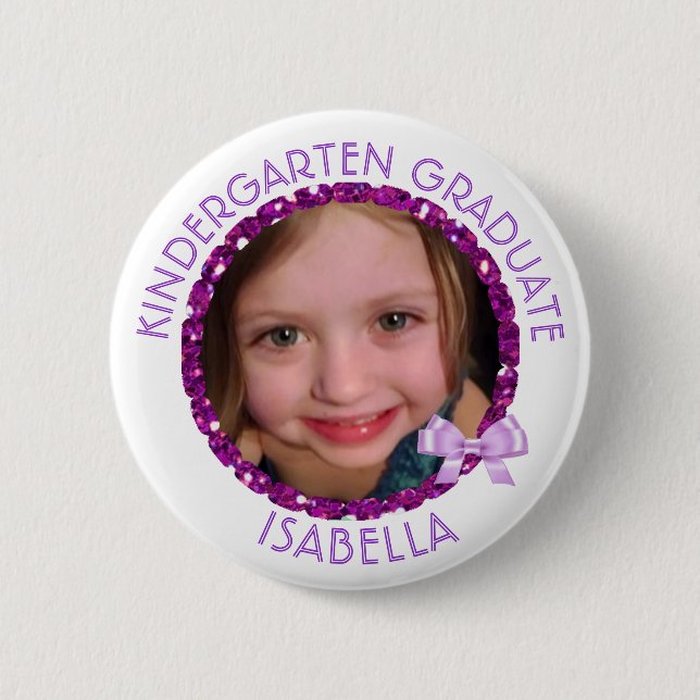 Macaron Rond 5 Cm Bouton photo personnalisé de la maternelle (Devant)