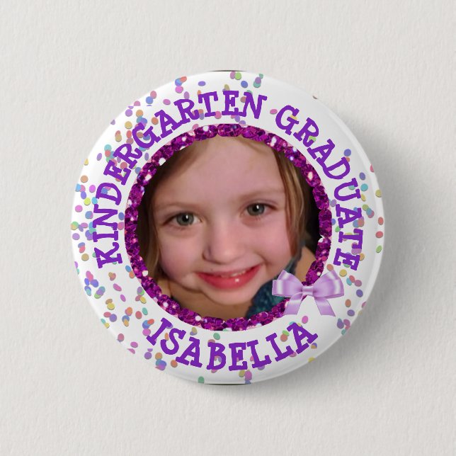 Macaron Rond 5 Cm Bouton photo personnalisé de la maternelle (Devant)