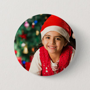 MACARON ROND 5 CM BOUTON PHOTO PERSONNALISÉ NOËL