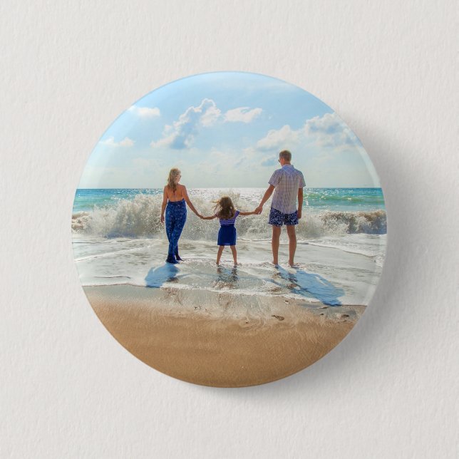 Macaron Rond 5 Cm Bouton photo personnalisé Vos photos Design Cadeau (Devant)
