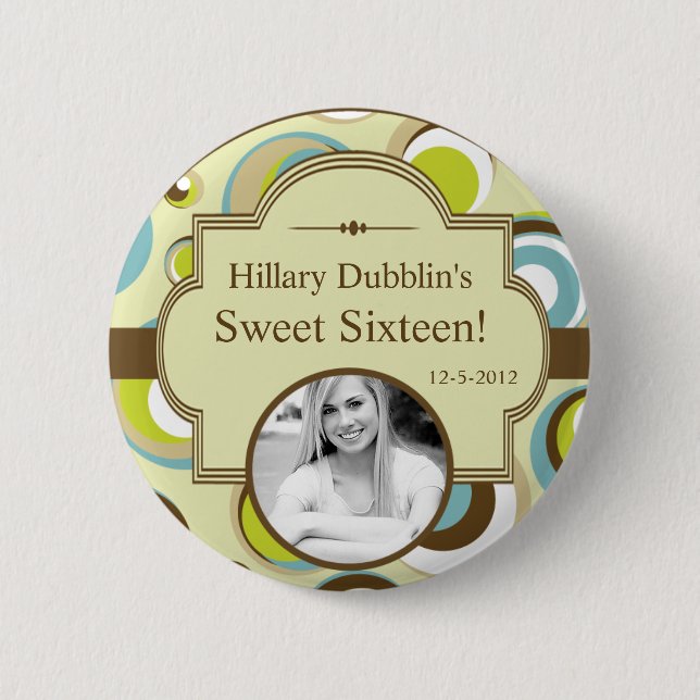 Macaron Rond 5 Cm Bouton photo Retro Circle Motif 1970 (Devant)