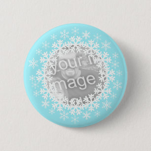 Macaron Rond 5 Cm Bouton photo Snowflake