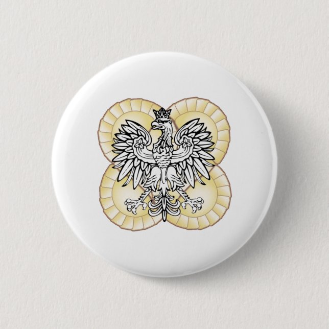 Macaron Rond 5 Cm Bouton Pierogi de l'aigle polonais (Devant)