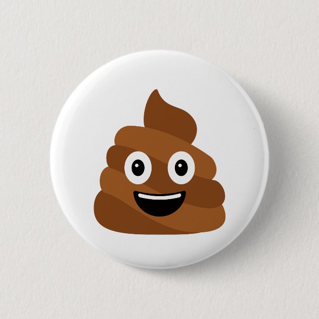 Macaron Rond 5 Cm Bouton Pile de Poo Emoji (Devant)