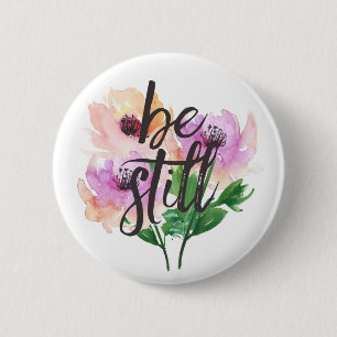 Macaron Rond 5 Cm Bouton Pin de Fleurs Aquarelles
