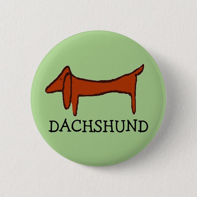Macaron Rond 5 Cm Bouton Pinback Abstrait célèbre Dachshund (Devant)