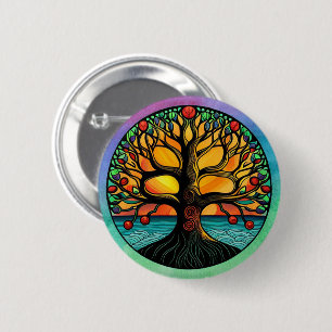 Macaron Rond 5 Cm Bouton Pinback de l'arbre de vie