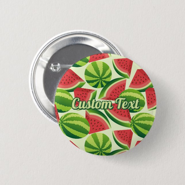 Macaron Rond 5 Cm Bouton Pinback Motif de pastèque (Devant & derrière)