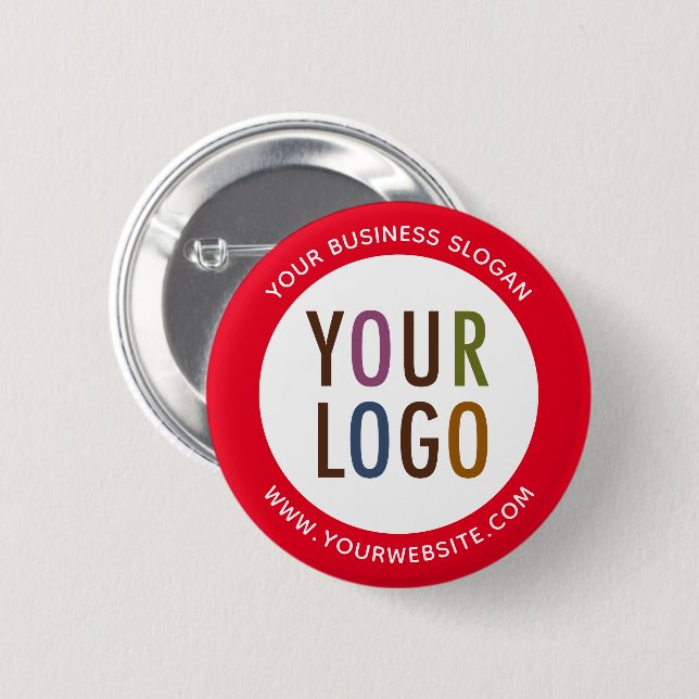 Macaron Rond 5 Cm Bouton Pinback personnalisé avec logo d'entreprise (Devant & derrière)