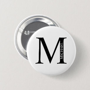 Macaron Rond 5 Cm Bouton Pinback pour le monogramme et le nom person