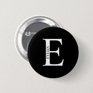 Macaron Rond 5 Cm Bouton Pinback pour le monogramme et le nom person