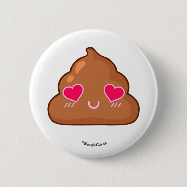 Macaron Rond 5 Cm Bouton Pinback pour les yeux de coeur mignon (Devant)