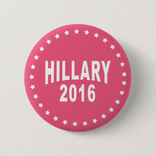 Macaron Rond 5 Cm Bouton Pinback rose de la campagne 2016 d'Hillary