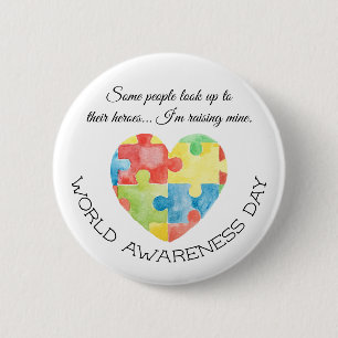 Macaron Rond 5 Cm Bouton Pinback Sensibilisation sur l'autisme Day