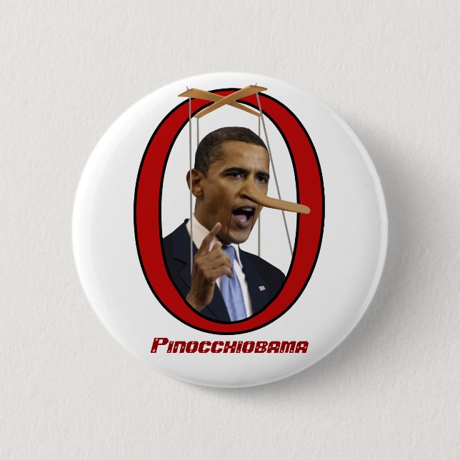 Macaron Rond 5 Cm Bouton Pinocchiobama (Devant)
