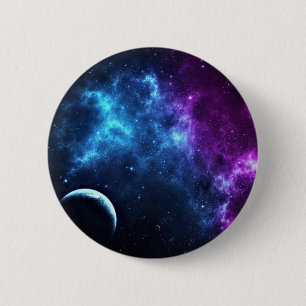 Macaron Rond 5 Cm Bouton Planet Galaxy