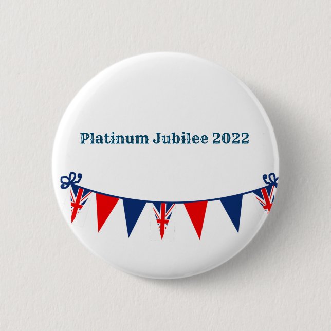 Macaron Rond 5 Cm Bouton Platinum Jubilee 2022 (Devant)