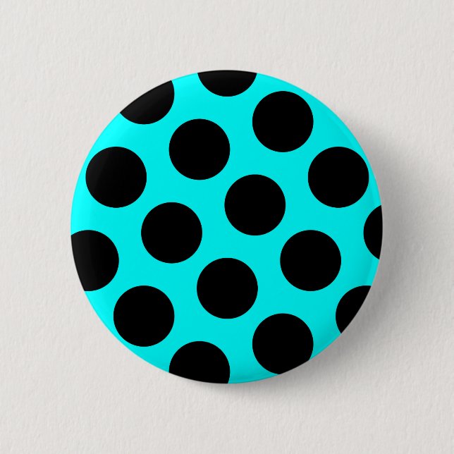 Macaron Rond 5 Cm Bouton Pois noir (Devant)