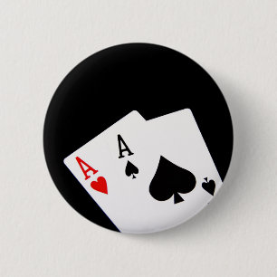 Macaron Rond 5 Cm Bouton Poker Aces