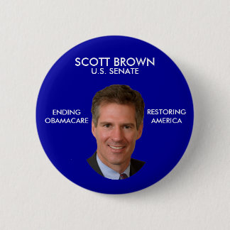 Macaron Rond 5 Cm Bouton politique Brown de Scott anti Obama