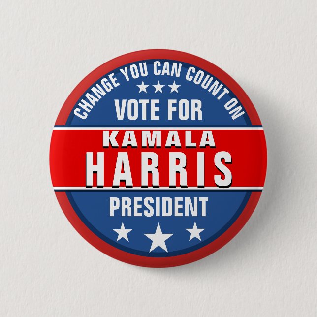 Macaron Rond 5 Cm Bouton politique de la campagne Kamala Harris (Devant)