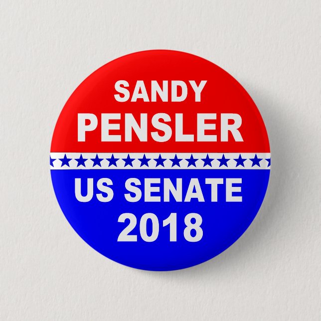 Macaron Rond 5 Cm Bouton politique du Michigan de sénat de Sandy (Devant)