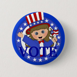 Macaron Rond 5 Cm Bouton politique VOTE