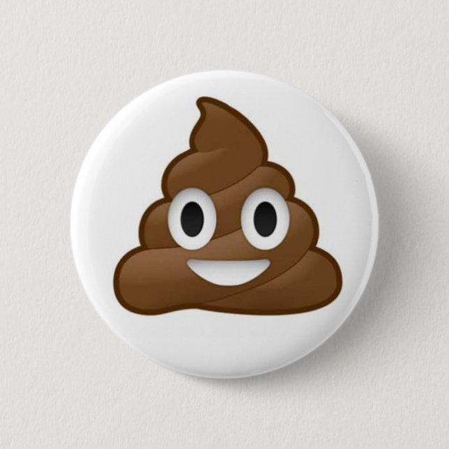 Macaron Rond 5 Cm Bouton Poop Emoji (Devant)