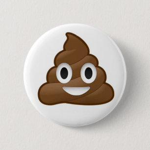 Macaron Rond 5 Cm Bouton Poop Emoji