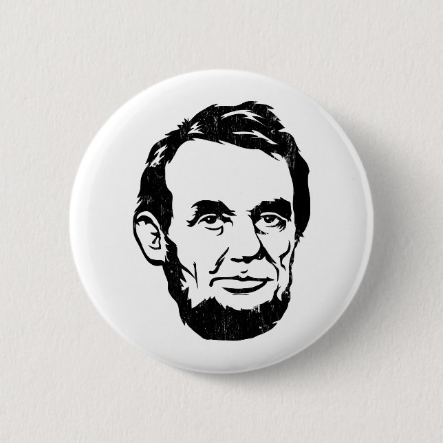 Macaron Rond 5 Cm Bouton Portrait Abraham Lincoln (Devant)