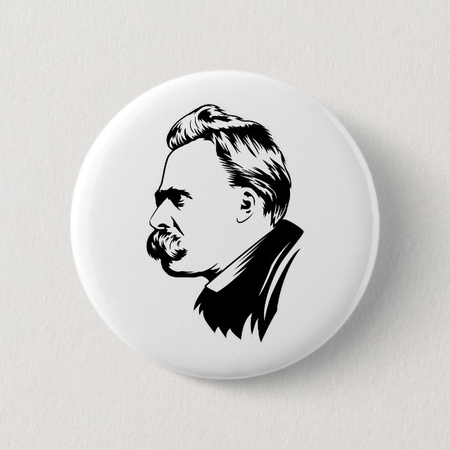 Macaron Rond 5 Cm Bouton Portrait Frederich Nietzsche (Devant)