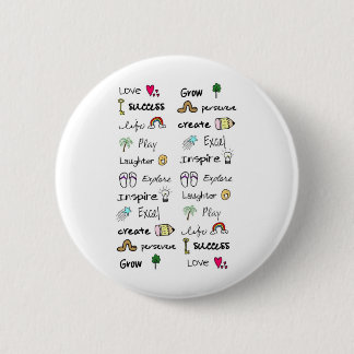 Macaron Rond 5 Cm Bouton positif de mots