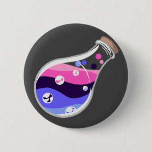 Macaron Rond 5 Cm Bouton Potion de la fierté omnisexuelle
