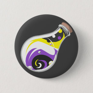 Macaron Rond 5 Cm Bouton Potion Pride non binaire
