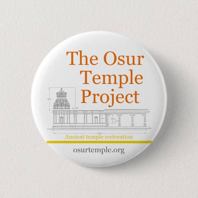 Macaron Rond 5 Cm Bouton pour promouvoir le projet du temple d'Osur (Devant)