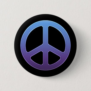 Macaron Rond 5 Cm Bouton pourpre de signe de paix