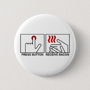 Macaron Rond 5 Cm Bouton poussoir RECEPTION BACON Bouton