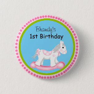 Macaron Rond 5 Cm Bouton Premier anniversaire