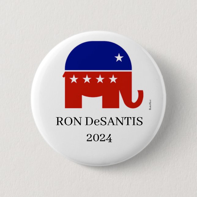Macaron Rond 5 Cm Bouton présidentiel Ron DeSantis Républicain 2024 (Devant)