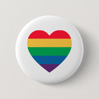 Macaron Rond 5 Cm Bouton Pride Coeur arc-en-ciel