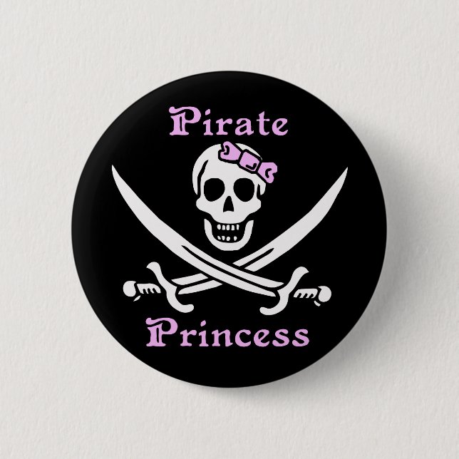 Macaron Rond 5 Cm Bouton princesse pirate (Devant)