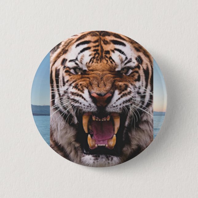 Macaron Rond 5 Cm Bouton principal de tigre (Devant)