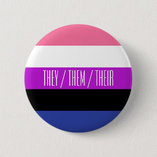 Macaron Rond 5 Cm Bouton Pronoun Drapeau Genderfluide