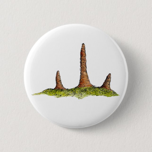 Macaron Rond 5 Cm Bouton Prototaxites Fungi (Devant)