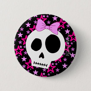 Macaron Rond 5 Cm Bouton punk étoilé