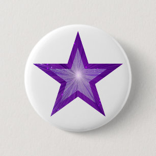 Macaron Rond 5 Cm Bouton Purple Star blanc
